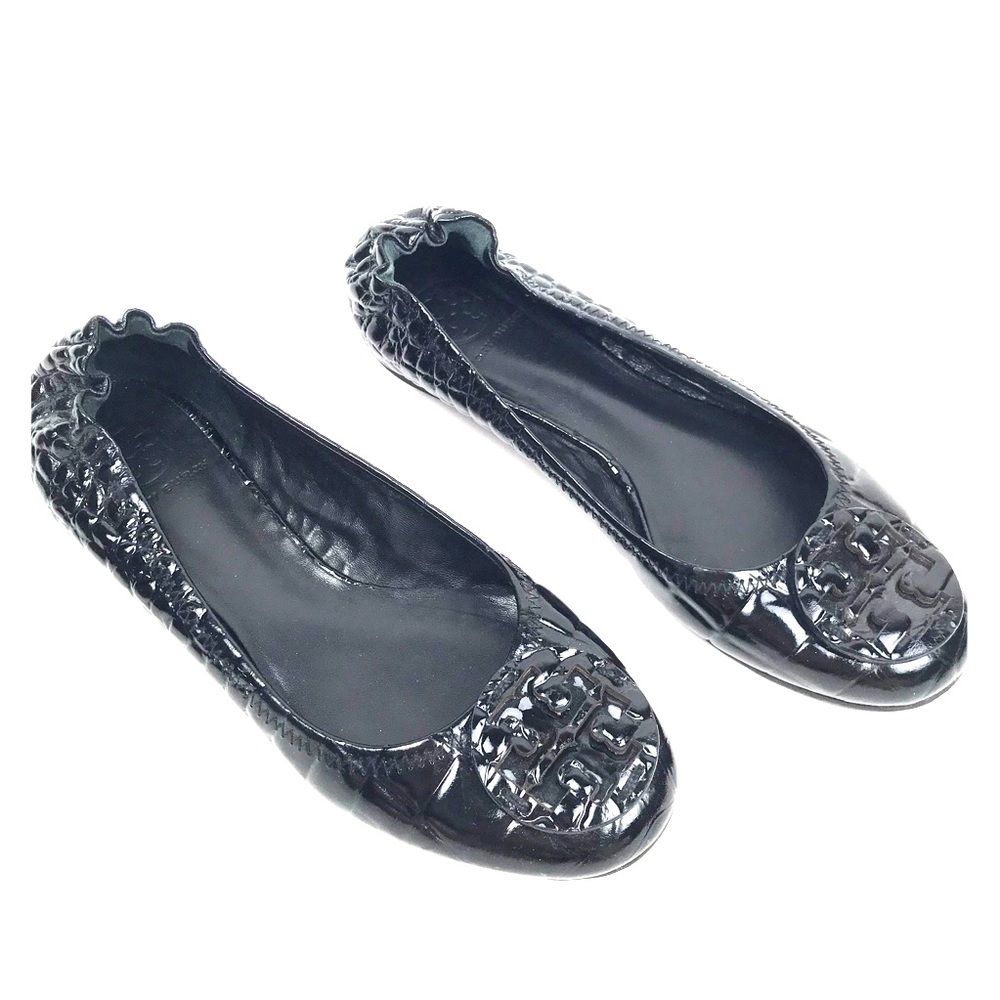 Tory Burch 7M Crocodile Embossed Ballet Flats Shoe